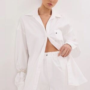 DISSH RHEA WHITE OVERSIZED COTTON SHIRT